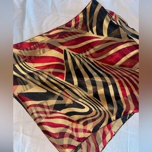 Red and Gold Zebra Print Scarf